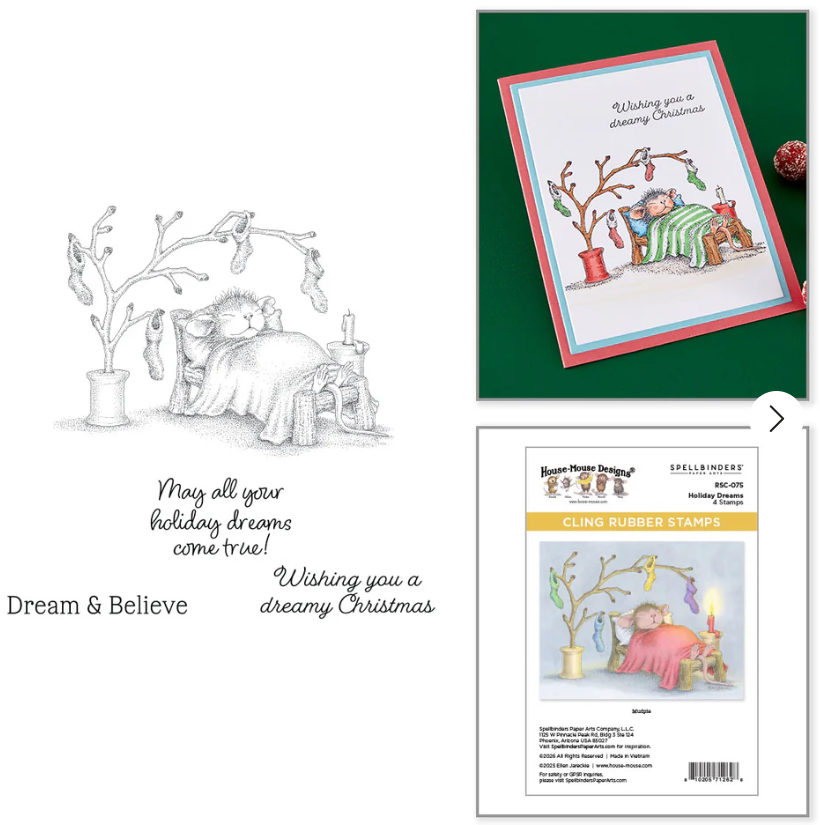 Spellbinders Holiday Dreams House Mouse Stamp