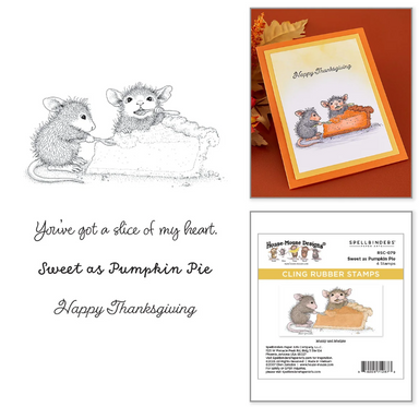 Spellbinders House Mouse Sweet As Pumpkin Pie Cling Stamp