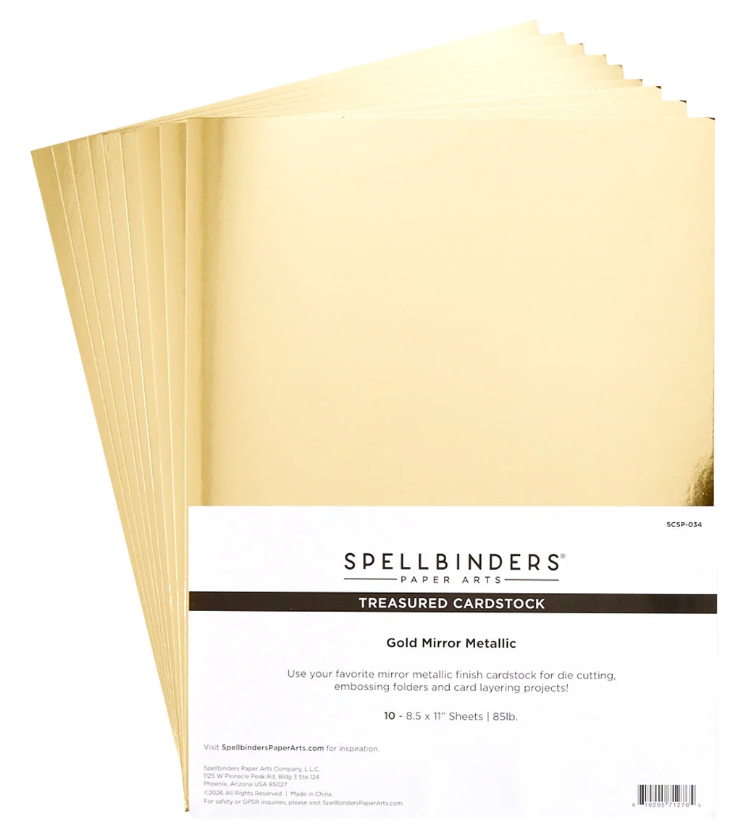 Spellbinders Gold Mirror Metallic Cardstock 8.5x11 10 Sheets