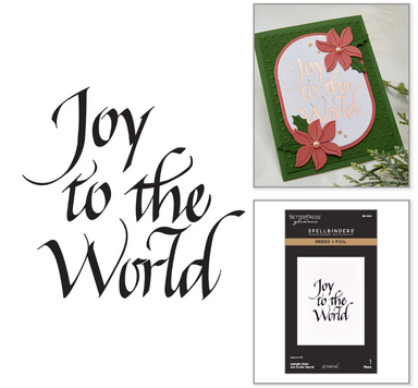 Spellbinders Upright Italic Joy To the World Press Plate