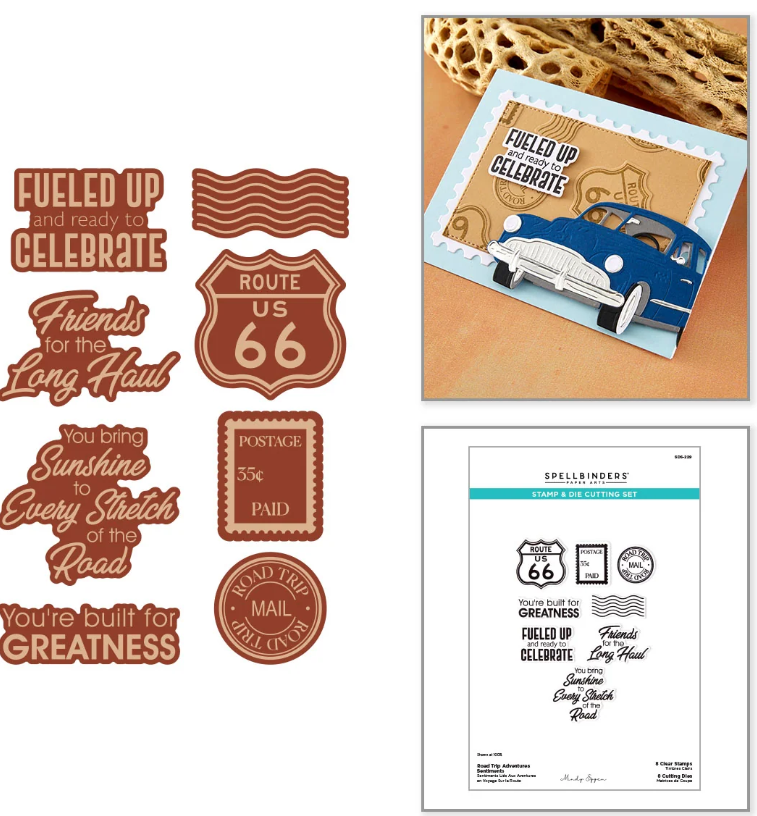 Spellbinders Road Trip Adventures Sentiments Stamp/Die
