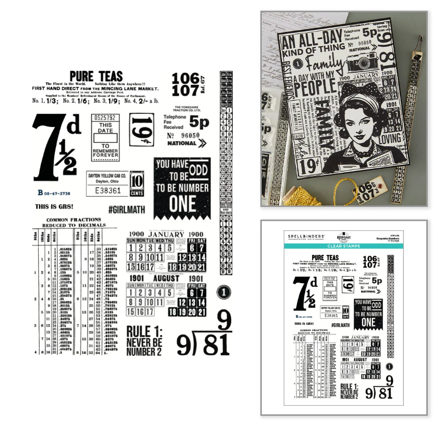 Spellbinders Keepsake Numbers Clear Stamp By Esther Glas