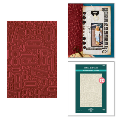Spellbinders Number Field 3D Embossing Folder By Esther Glas