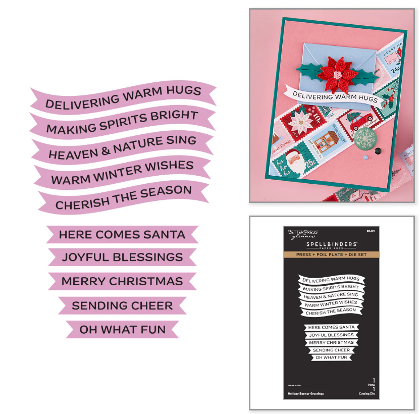 Spellbinders Holiday Banner Greetings Betterpress Plate