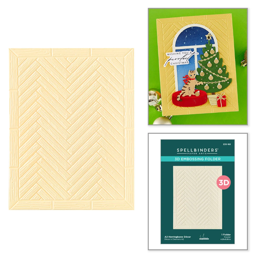 Spellbinders A2 Herringbone Embossing Folder