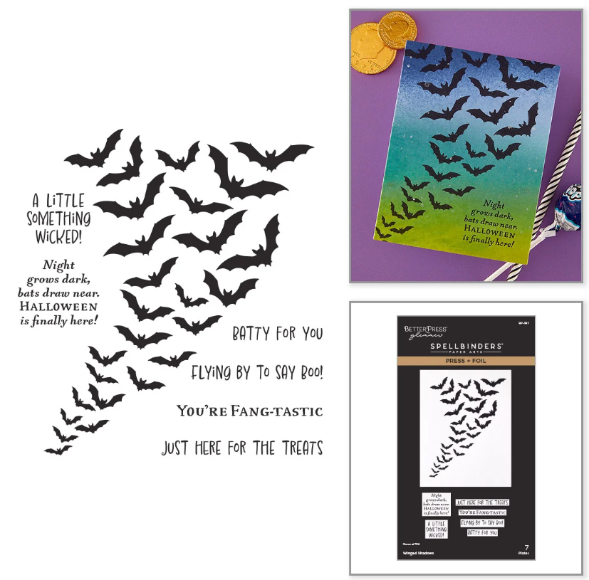 Spellbinders Winged Shadows Press + Foil