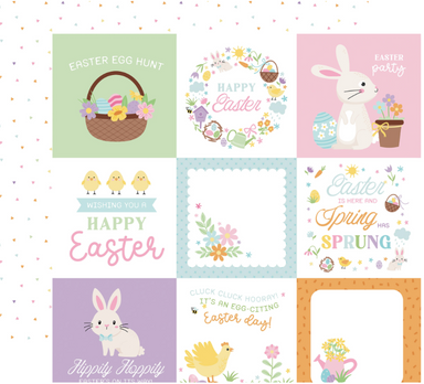 Echo Park Easter Basket 4X4 Journaling Cards 12X12 Paper