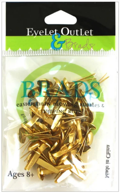 Eyelet Outlet Shinny Gold Brads 8MM