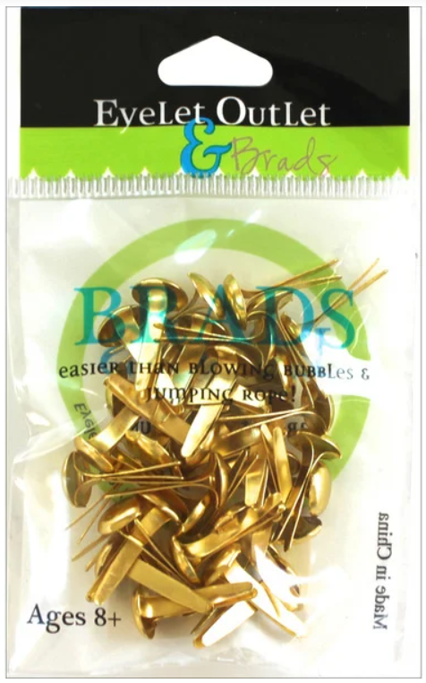 Eyelet Outlet Shinny Gold Brads 8MM