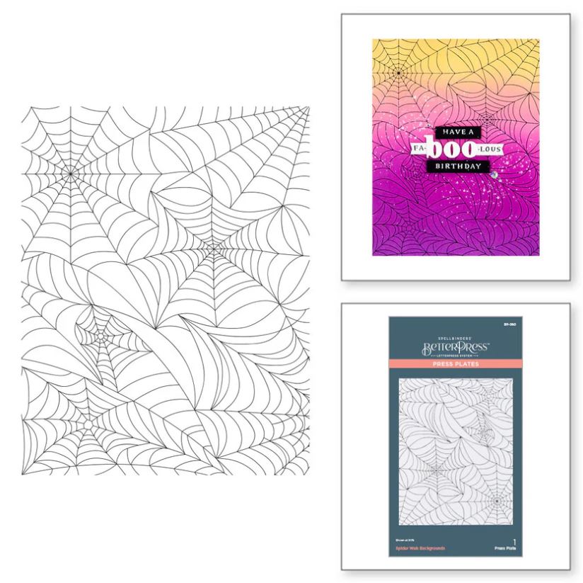 Spellbinders Spider Web Backgrounds Betterpress Plate