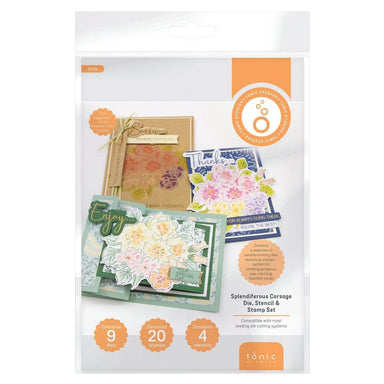 Tonic Studios Splendiferous Corsage Die, Stencil & Stamp Set