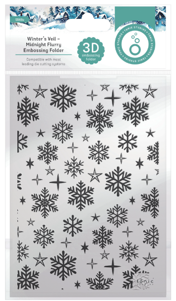 Tonic Studios Winter's Veil Midnight Flurry Embossing Folder