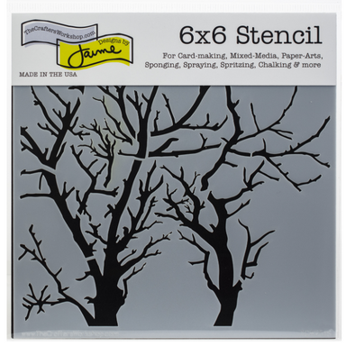 The Crafters Workshop Reversed Branches 6X6 Stencil