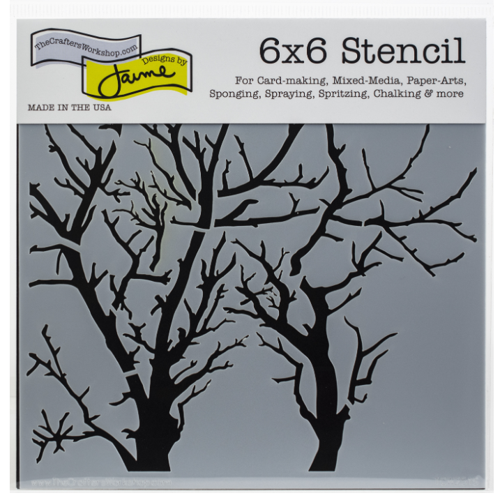 The Crafters Workshop Reversed Branches 6X6 Stencil