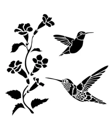 The Crafters Workshop Mini Hummingbirds 6X6 Stencil