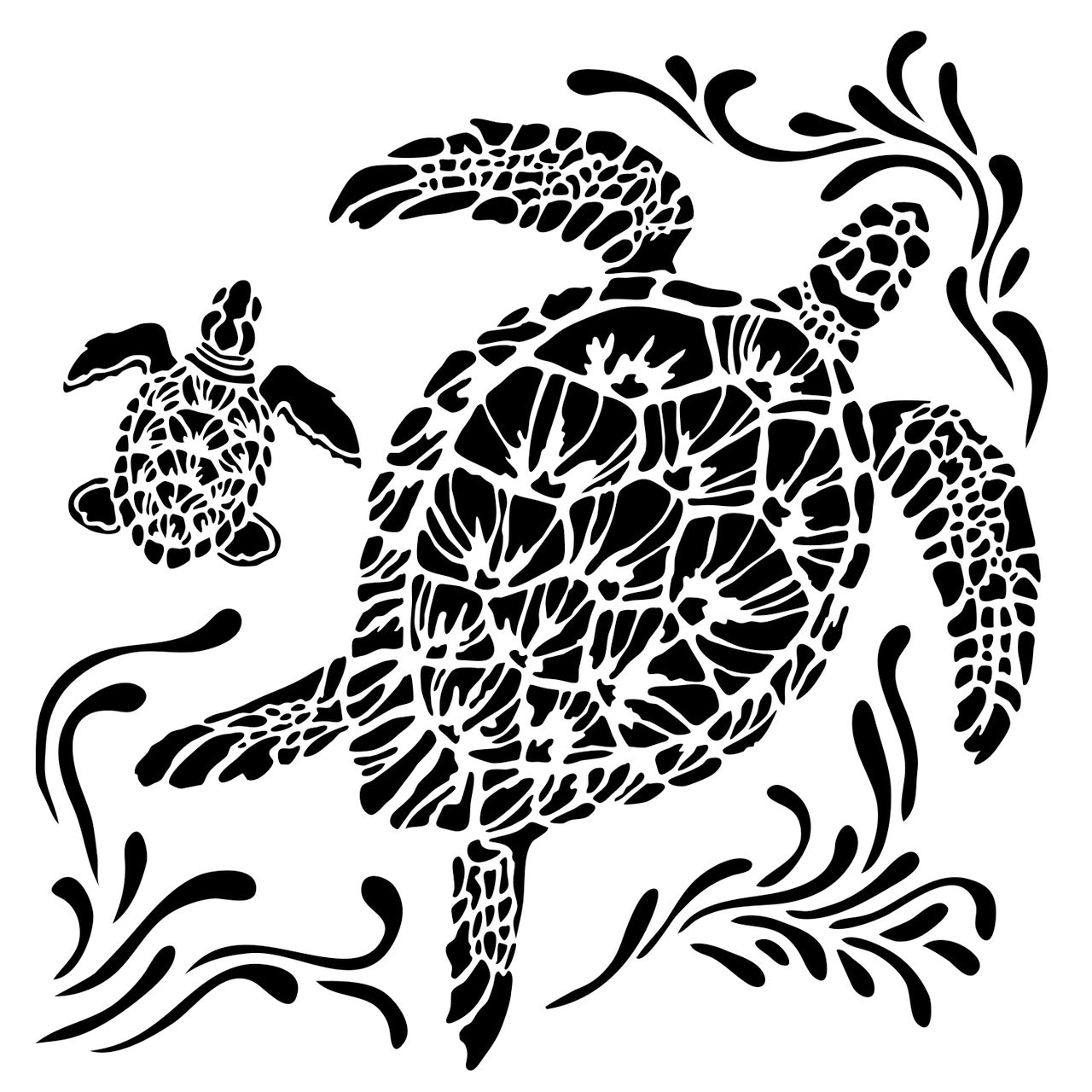 The Crafter's Workshop Mini Sea Turtles 6X6 Stencil