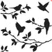 The Crafter's Workshop Mini Birds On Branches 6X6 Stencil