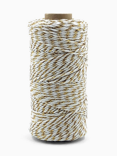 May Arts 100% Cotton Twine Gold & White 110 Yrds