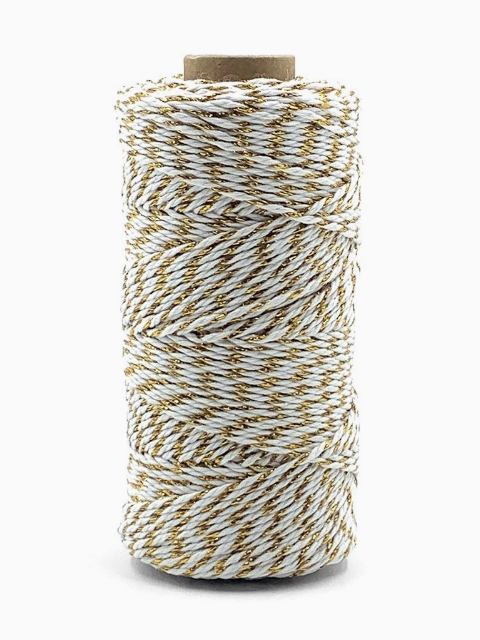 May Arts 100% Cotton Twine Gold & White 110 Yrds