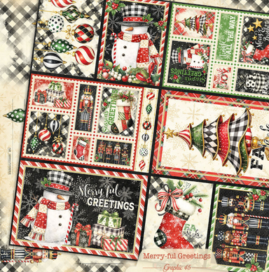 Graphic 45 Merry-ful Greetings Journaling Cut-apart 12X12 Paper