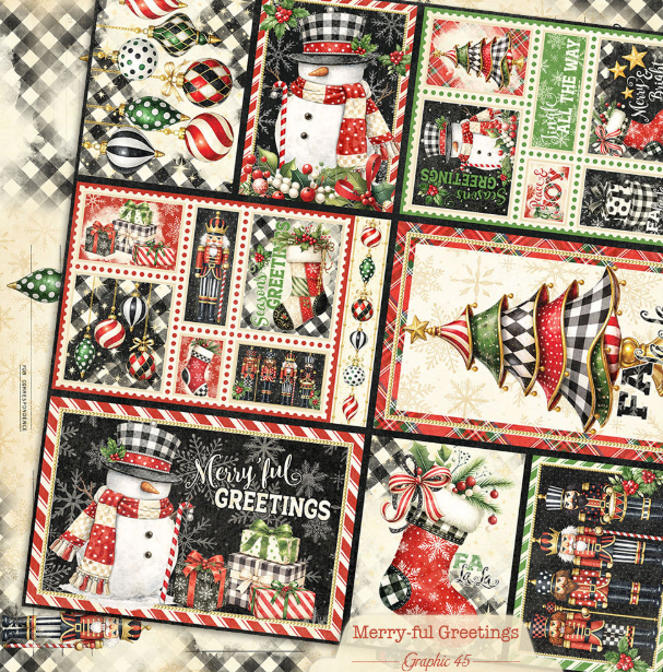 Graphic 45 Merry-ful Greetings Journaling Cut-apart 12X12 Paper