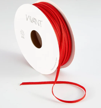 Vivant Texture Red Narron Ribbon 21 Yards