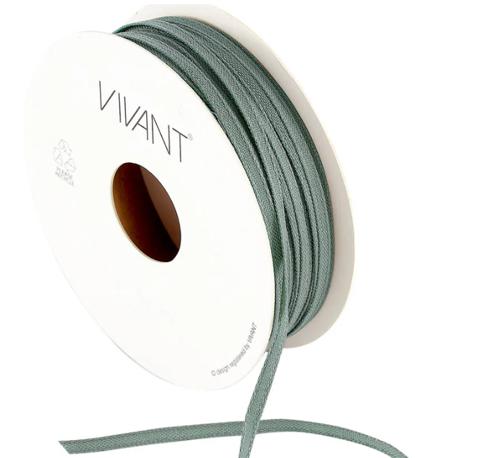 Vivant Texture Sage Green Narrow Ribbon 21.87 Yards