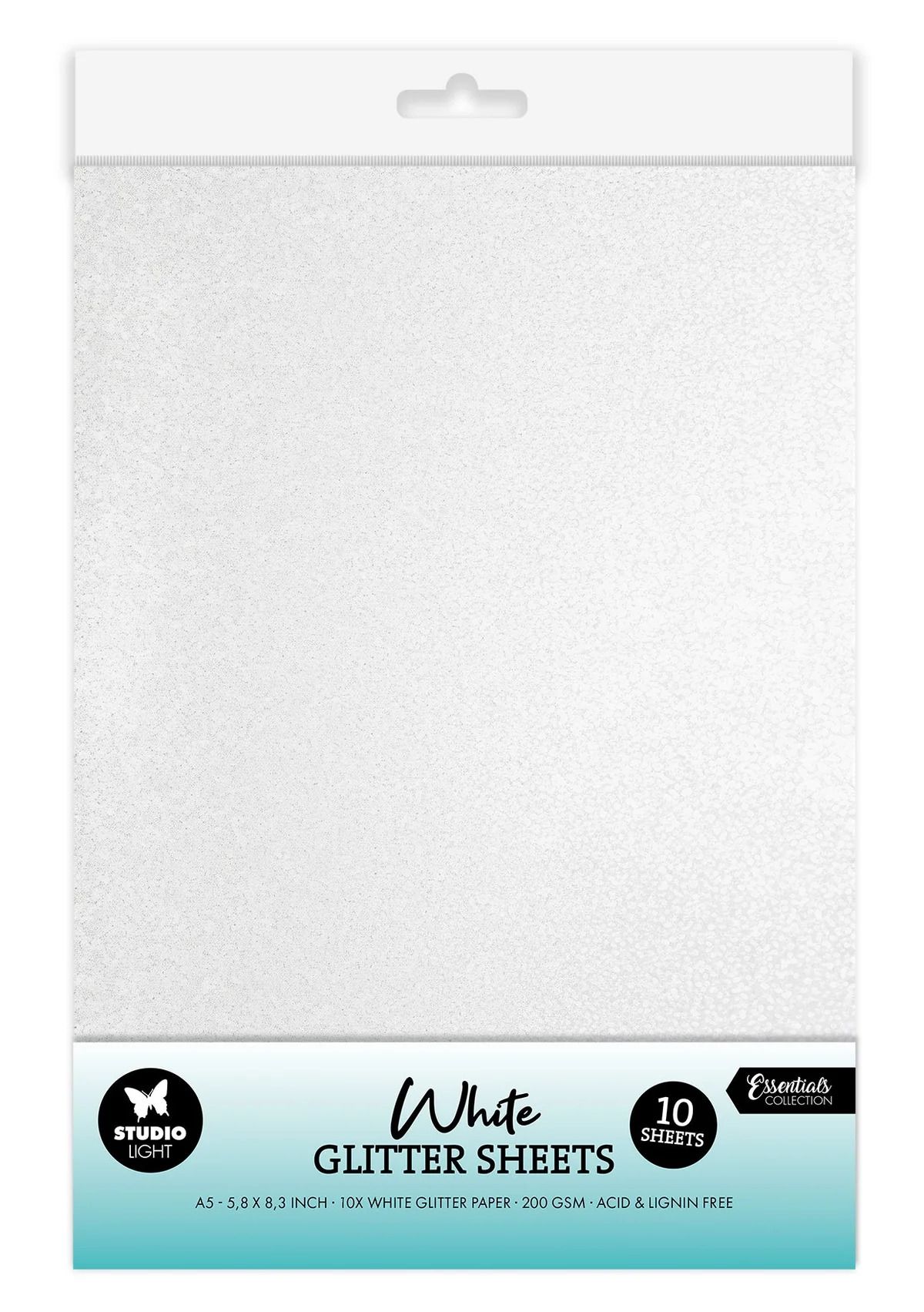 Studio Light White Glitter Sheets (10) A5