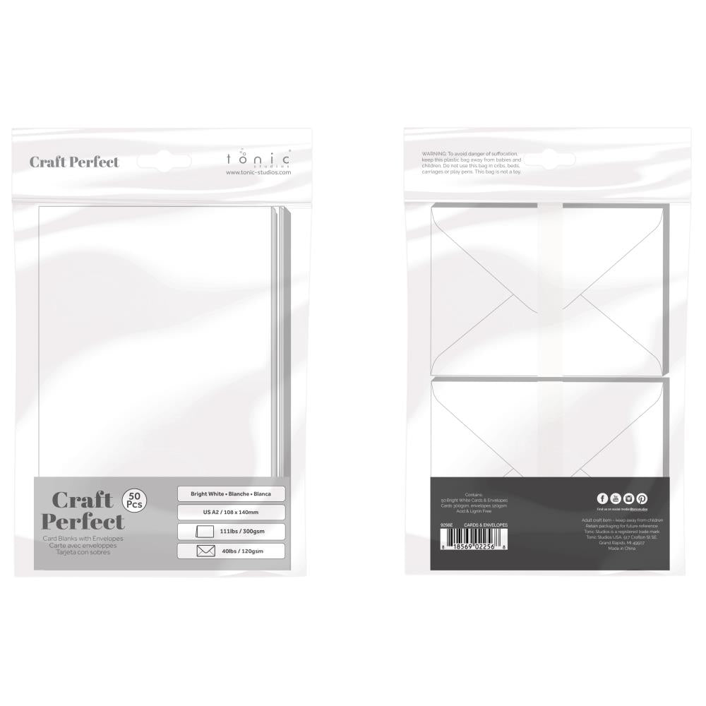 Tonic Craft Perfect A2 Cards/Envelopes - 50 Pack