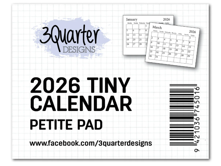 3QUARTER Designs 2026 Tiny Calendar Petite Pad