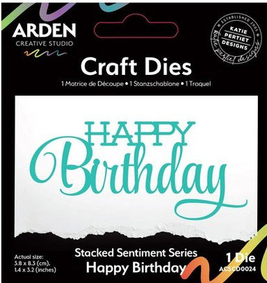 Arden Creative Stacked Happy Birthday Die