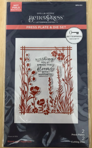 Spellbinders Bloom With Happiness Press Plate