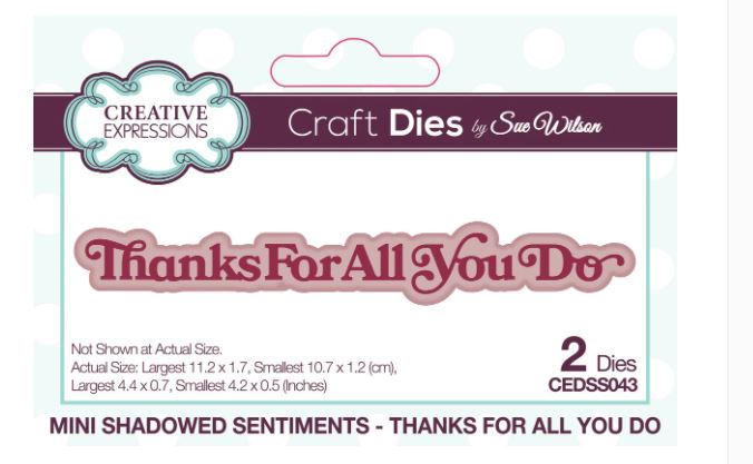 Creative Expressions Thanks For All You Do Die