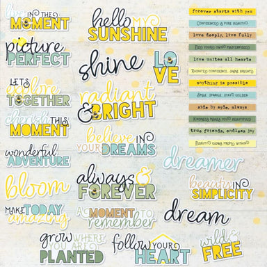 49 and Market Botanical Buzz Chipboard Words