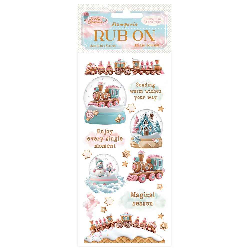 Stamperia Candy Christmas Snowglobes Rub Ons