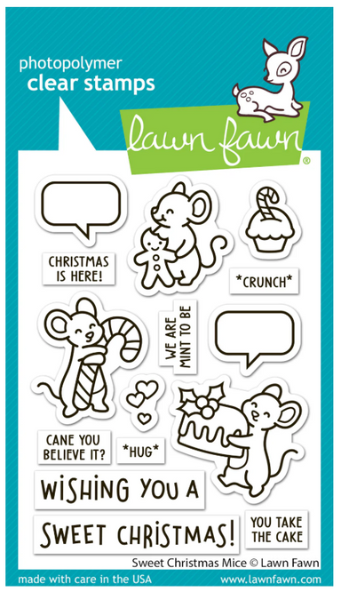 Lawn Fawn Sweet Christmas Mice Clear Stamp