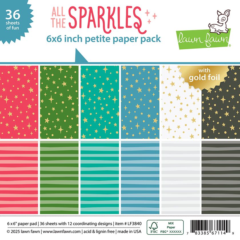 Lawn Fawn All the Sparkles 6X6 Petite Paper Pack