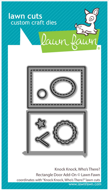 Lawn Fawn Knock Knock, Who's There? Rectangle Door Add On Die