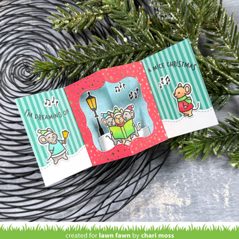 Lawn Fawn Caroling Mice Clear Stamp Set