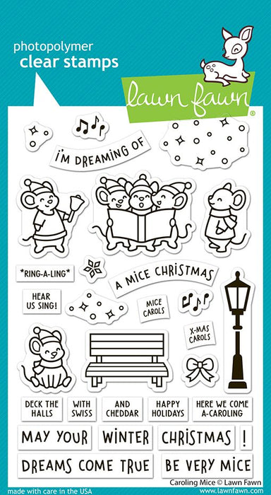 Lawn Fawn Caroling Mice Clear Stamp Set
