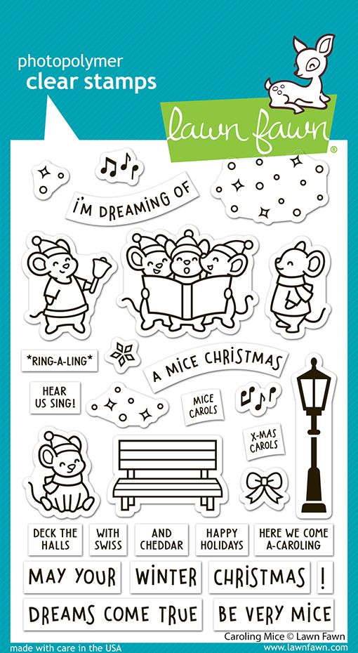 Lawn Fawn Caroling Mice Clear Stamp Set