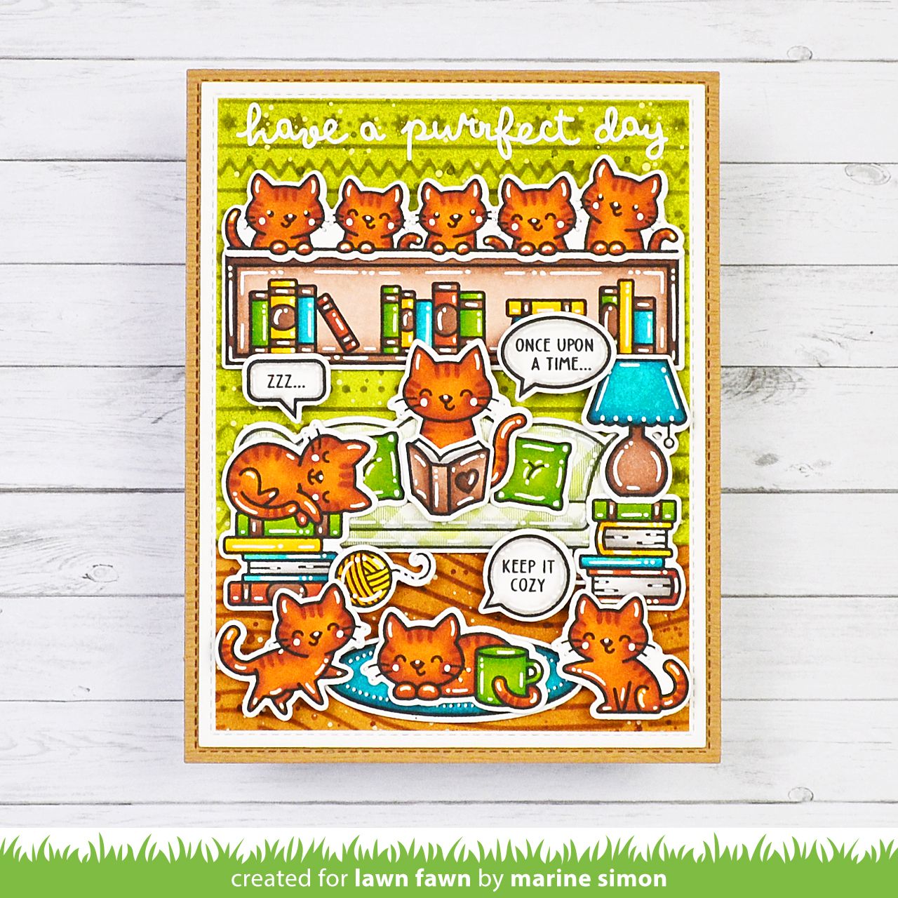 Lawn Fawn Cozy Cats Clear Stamp Set