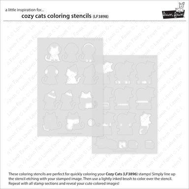 Lawn Fawn Cosy Cats Coloring Stencils