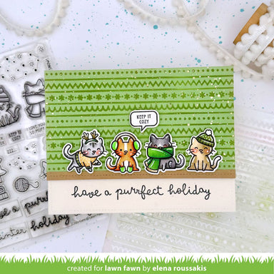 Lawn Fawn Cosy Cats Christmas Add On Stamp