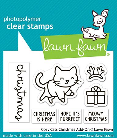 Lawn Fawn Cosy Cats Christmas Add On Stamp