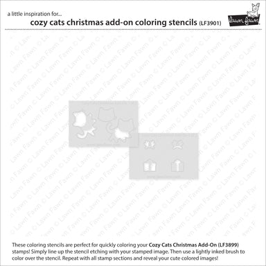 Lawn Fawn Cozy Cats Christmas Add On Coloring Stencil