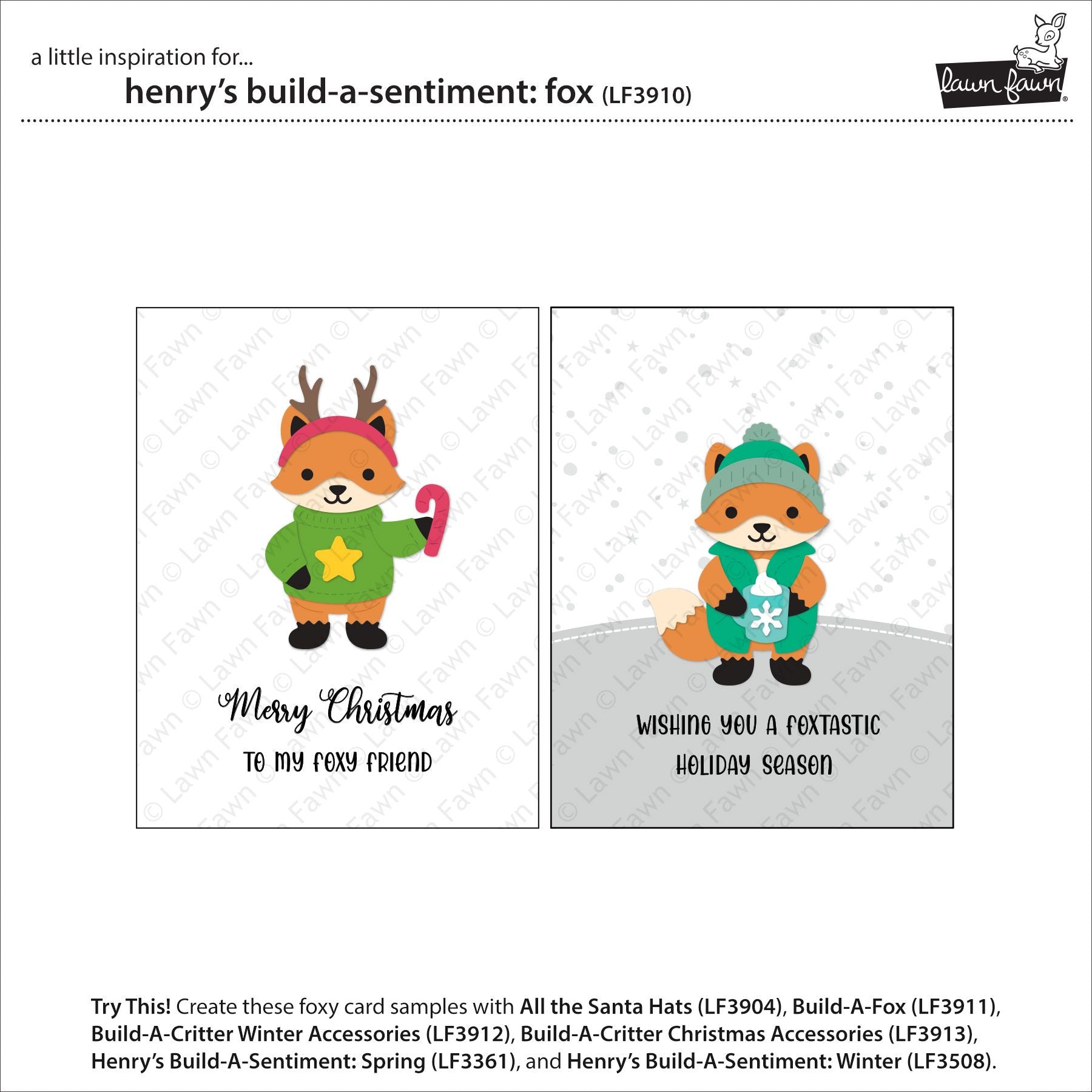 Lawn Fawn Henry's Build A Sentiment: Fox Stamp