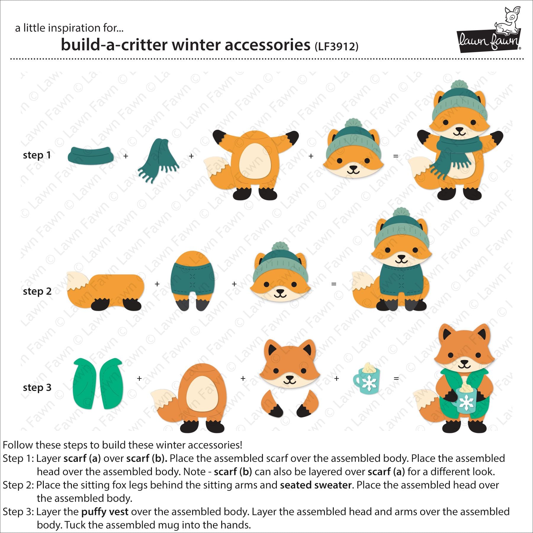 Lawn Fawn Build A Critter Winter Accessories Dies