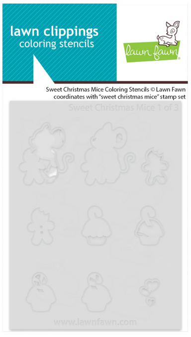 Lawn Fawn Sweet Christmas Mice Coloring Stencils