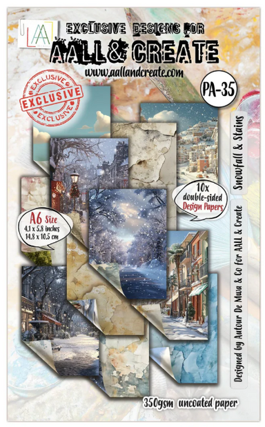 Aall & Create Snowfall & Stains A6 Double Sided Papers